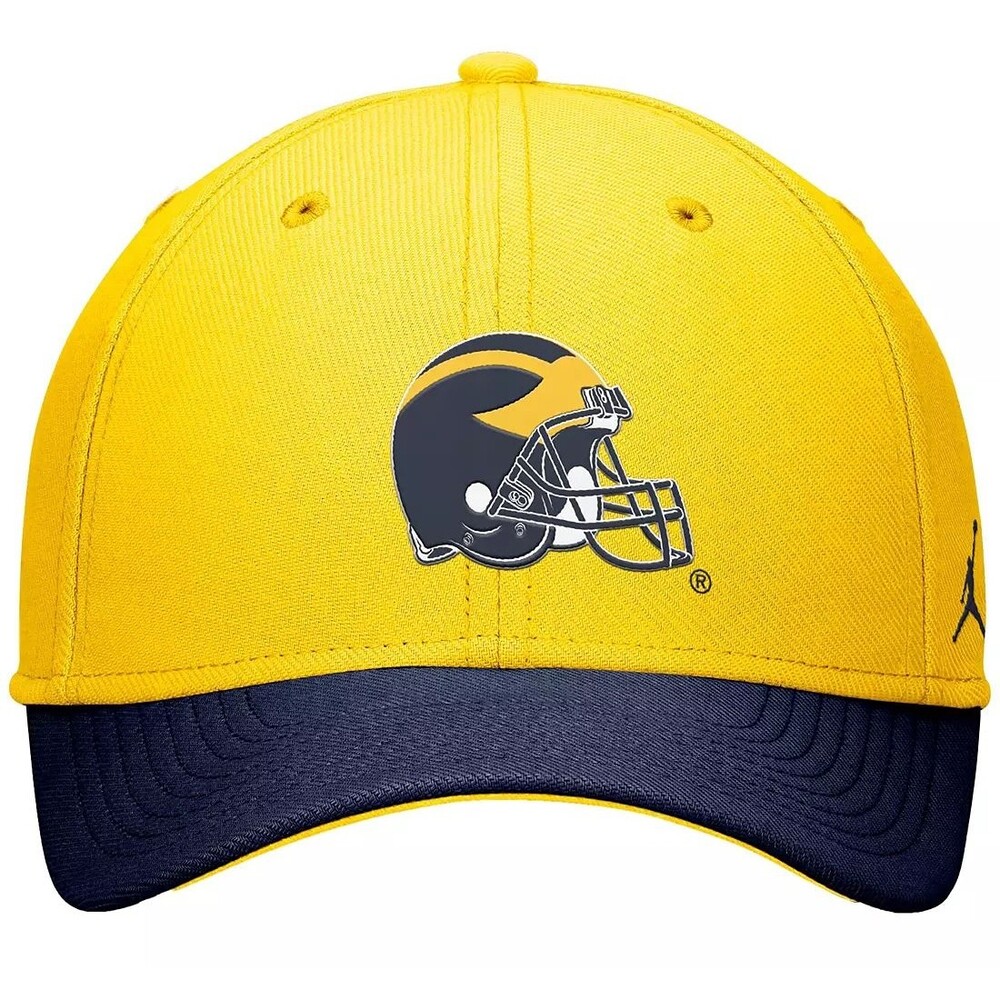 Jordan Michigan Wolverines Football Rise Swoosh Flex Hat Cap Maize Blue M/L